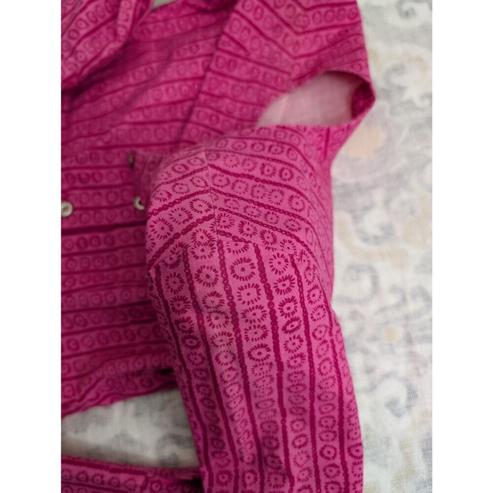 RARE Marimekko Pink Kukkaraita Design Vuokko Nurmesniemi 60s Cotton Maxi Dress - Picture 13 of 15